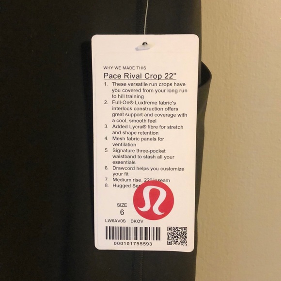 Pace Rival Crop 22” Lululemon Leggings - Picture 2 of 3